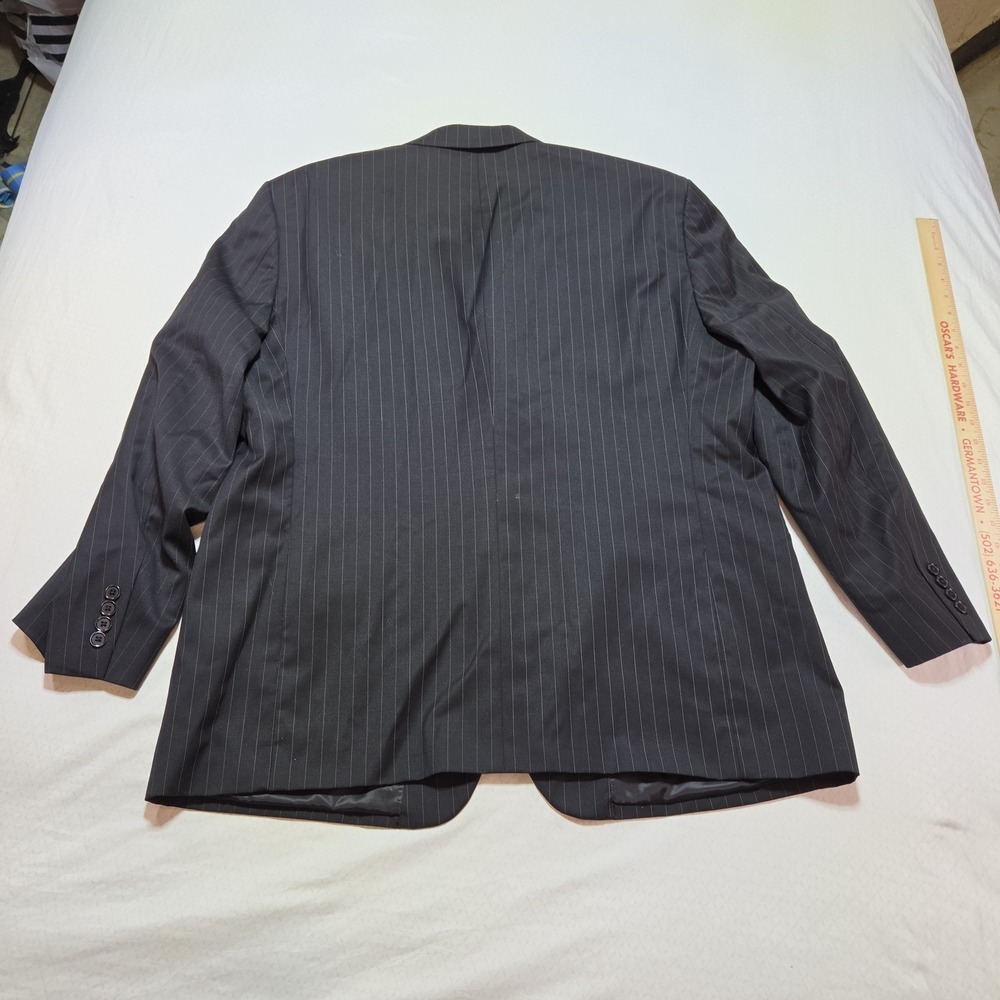 Gianfranco Ruffini Italy Blazer 48R Black Pinstripe 100% Wool Sport Coat Mens - Picture 10 of 16